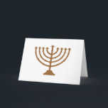 Menorah Feiertagskarte<br><div class="desc">Dies ist eine Bronze Menorah,  die geändert werden kann,  um jede Zazzle Farbe,  die Sie gewollt und den Hintergrund auch.</div>