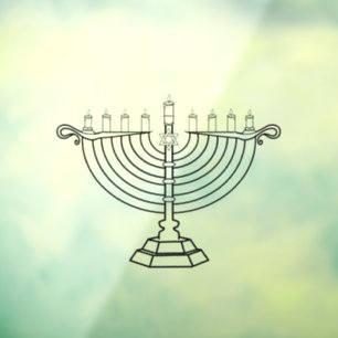 Menorah Fensteraufkleber