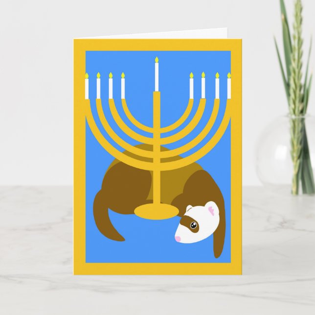 Menorah ferret feiertagskarte (Vorderseite)