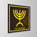 Menorah Flame Acryl Fotofliese<br><div class="desc">Eine braune und goldene digitale Darstellung der jüdischen siebenverzweigten Menorah (Hebräisch: מְ נ וֹ רָ ). Passen Sie Ihren eigenen Text an. Die siebenverzweigte Menorah, die im tragbaren Set von Moses in der Wildnis und später im Tempel in Jerusalem verwendet wird, ist seit der Antike ein Symbol des Judentums und...</div>