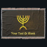 Menorah Flame Decke<br><div class="desc">Eine braune und goldene digitale Darstellung der jüdischen siebenverzweigten Menorah (Hebräisch: מְ נ וֹ רָ ‎). Fügen Sie Ihren eigenen Text hinzu. Die siebenverzweigte Menorah, die im tragbaren Set von Moses in der Wildnis und später im Tempel in Jerusalem verwendet wird, ist seit der Antike ein Symbol des Judentums und...</div>
