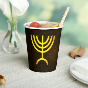 Menorah Flame Paper Cups Pappbecher