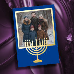 Menorah Frame und Ihr Foto Folien Feiertagskarte<br><div class="desc">Menorah Frame und Ihr Foto</div>