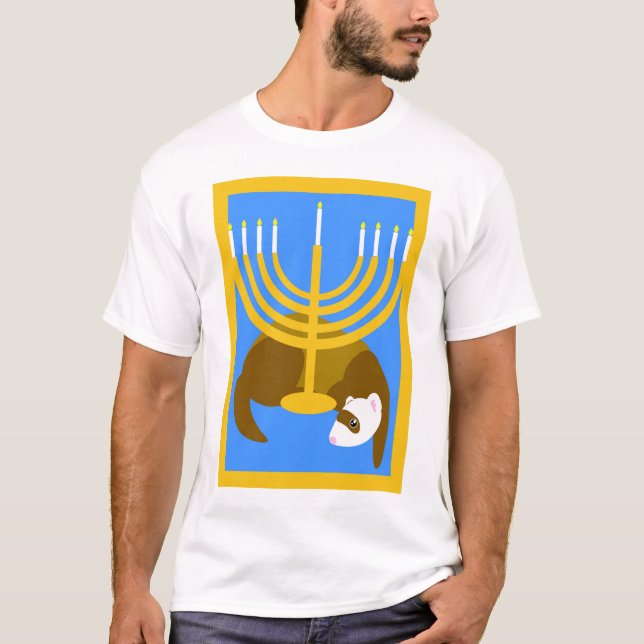 Menorah Frettchen-Shirt T-Shirt (Vorderseite)