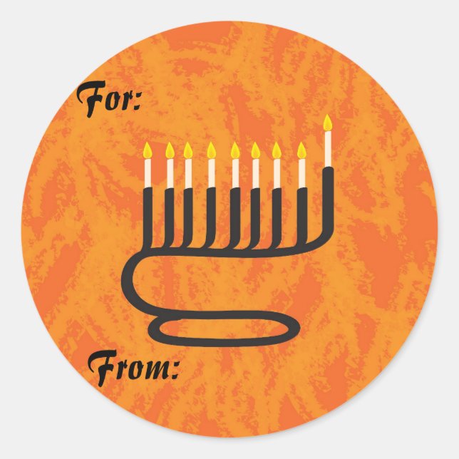 Menorah, Geschenketiketten Runder Aufkleber (Vorderseite)