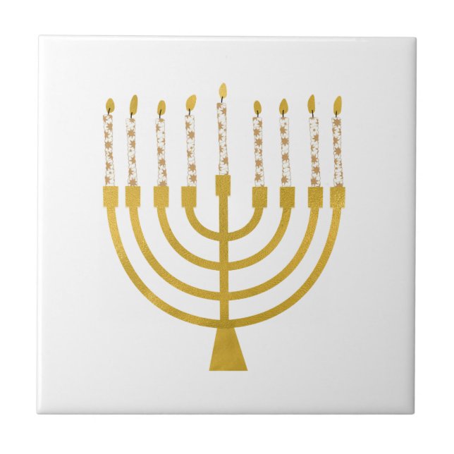 Menorah Hanukkah Candles Festlich Menorah Candles  Fliese (Vorderseite)