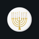 Menorah Hanukkah Candles Festlich Menorah Candles  Magnet<br><div class="desc">Imitate Goldfolie menorah Kerzen für Ihre Hanukka Feier. Whimsical menorah Illustration mit weißen Sternen bedeckte Himmelskerzen auf einem Imitat Gold menorah Kerzenständer. Minimalistische menorah elegante Starry Hanukkah illustrierte Design Geschenke und Papierprodukte.</div>