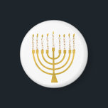 Menorah Hanukkah Candles Festlich Menorah Candles  Magnet<br><div class="desc">Imitate Goldfolie menorah Kerzen für Ihre Hanukka Feier. Whimsical menorah Illustration mit weißen Sternen bedeckte Himmelskerzen auf einem Imitat Gold menorah Kerzenständer. Minimalistische menorah elegante Starry Hanukkah illustrierte Design Geschenke und Papierprodukte.</div>