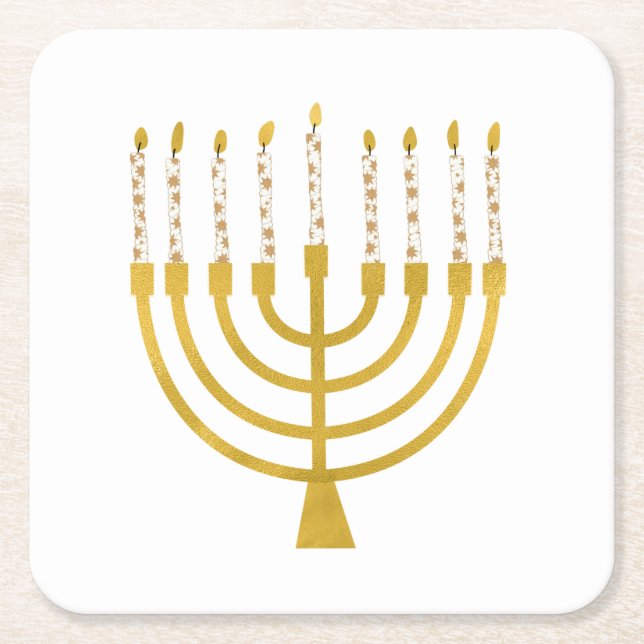 Menorah Hanukkah Candles Festlich Menorah Candles  Rechteckiger Pappuntersetzer (Vorderseite)