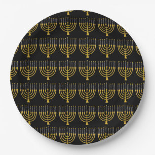 Menorah Hanukkah Candles Festliche Menorah Elegant Pappteller