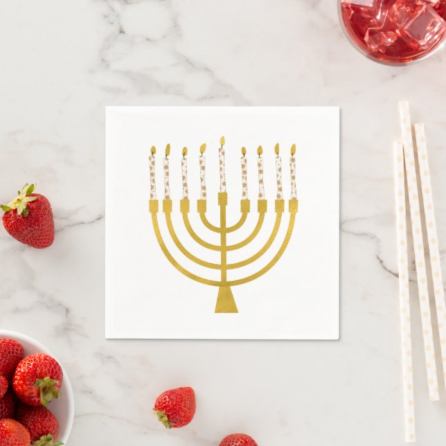 Menorah Hanukkah Celestial Candles Wedding Serviette (Beispiel)