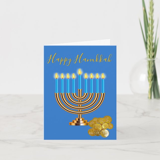 Menorah Hanukkah Feiertagskarte (Vorderseite)