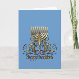 Menorah Hanukkah Grueting Feiertagskarte