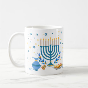 Menorah Hanukkah Holiday Kaffeetasse