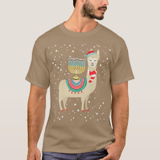 Menorah Hanukkah Llama Niedlich Alpaca Chanukah Ch T-Shirt