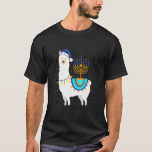Menorah Hanukkah Llama Niedlich Alpaca Chanukah Ch T-Shirt