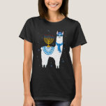 Menorah Hanukkah Llama Niedlich Llama Alpaca Chanu T-Shirt<br><div class="desc">Menorah Hanukkah Llama Niedlich Llama Alpaca Chanukah.</div>