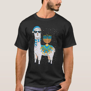 Menorah Hanukkah Llama T Shirt Niedlich Alpaca Cha