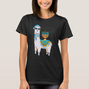Menorah Hanukkah Llama T Shirt Niedlich Alpaca Cha