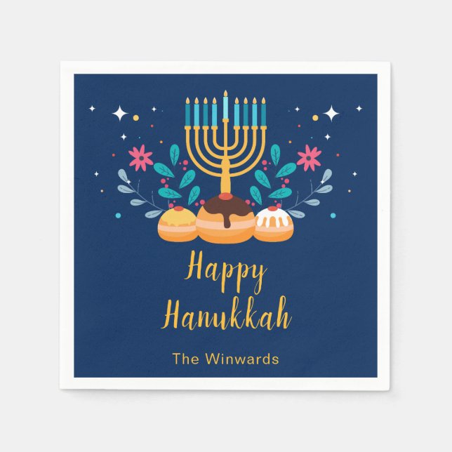 Menorah Hanukkah Party  Serviette (Vorderseite)