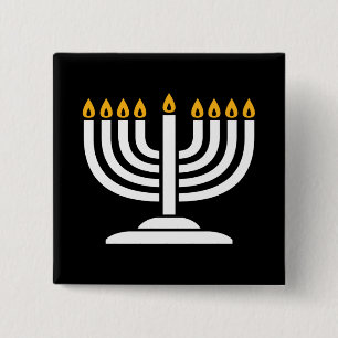 Menorah - Happy Hanukkah Jewish Holiday Gift Button