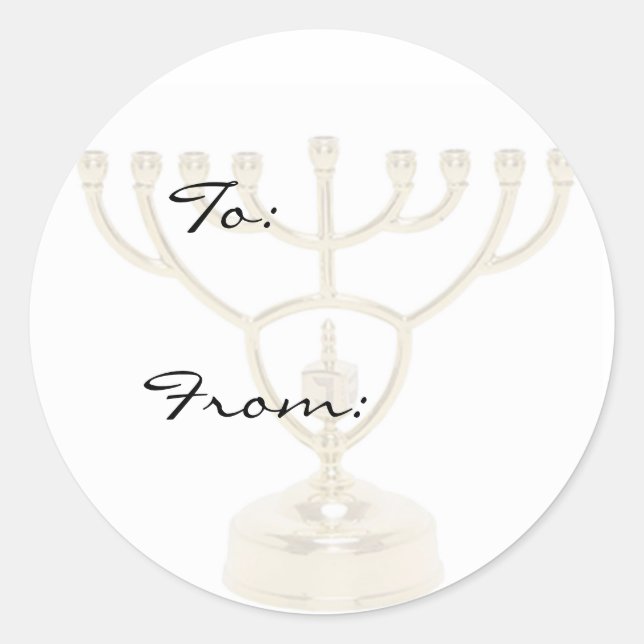 Menorah Holiday Geschenkanhänger Stickers (Vorderseite)