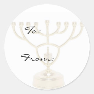 Menorah Holiday Geschenkanhänger Stickers