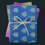 Menorah im Verlauf Geschenkpapier Set<br><div class="desc">Menorah auf Gradientenwrapping Paper Sheets</div>