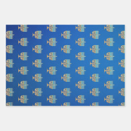 Menorah im Verlauf Geschenkpapier Set