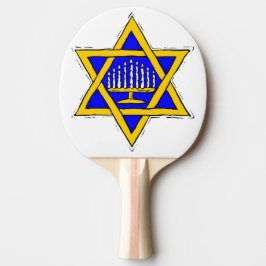 Menorah innerhalb des Davidssterns Tischtennis Schläger