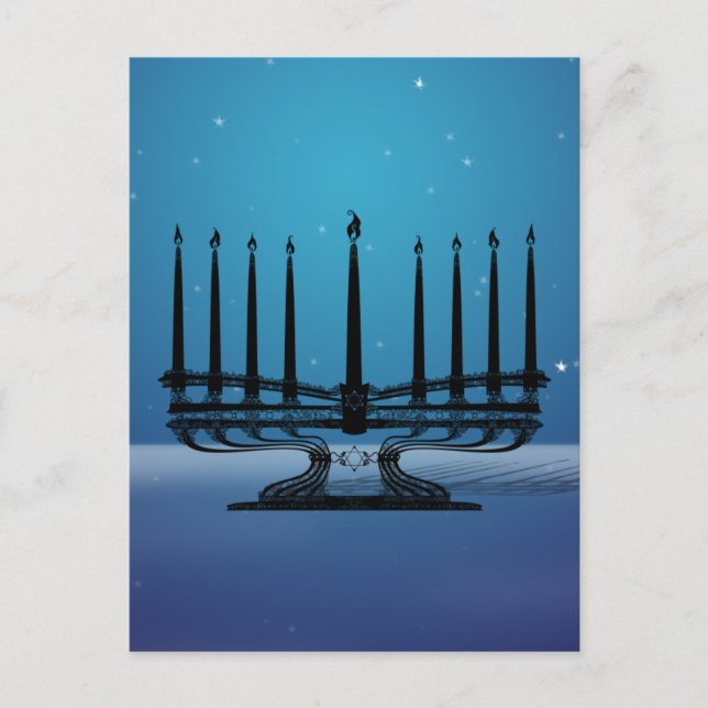 Menorah Postkarte (Vorderseite)