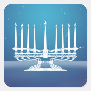 Menorah Quadratischer Aufkleber