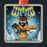 Menorah Ren Ornament Aus Metall<br><div class="desc">Ren mit menorah für Geweihe | New Vision Technologies Inc | AssetID: 85902187</div>