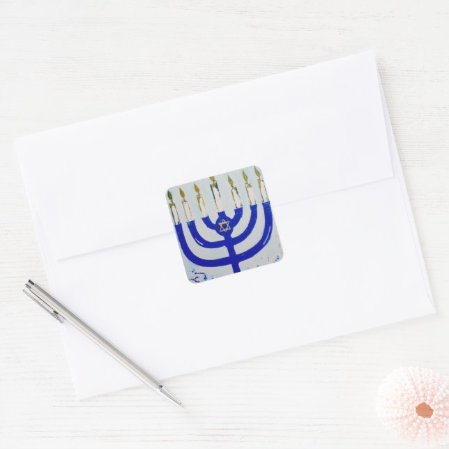 Menorah Square Stickers (Umschlag)