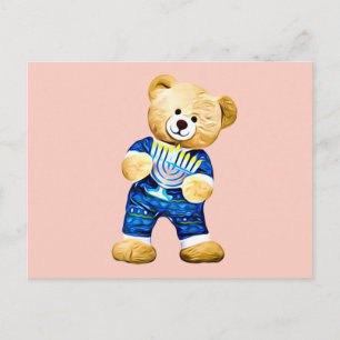 Menorah Teddy Bear Postkarte