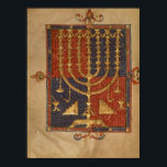 Menorah und andere Gefäße des Tempels Poster<br><div class="desc">Spanische Schule's Add Ms 15250 f.3v Menorah und andere Schiffe des Tempels, aus dem " Herzog von Sussex Spanische Bibel", Katalonien in der British Library, London, Großbritannien. Die Add Ms 15250 f.3v Menorah und andere Gefäße des Tempels, aus dem " Herzog von Sussex Spanische Bibel", Katalonien wurde um das 14....</div>