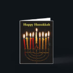 Menorah und Candles Hanukkah Faltkarte Karte<br><div class="desc">Es ist Zeit,  die Menorah für Hanukkah zu beleuchten! Kerzen schwingen an der 8. Nacht von Hanukkah,  wie sie bei einer Feier auf der Zuhause abgebildet sind. Traditionell gefalteter Hinweis,  leer innen für Ihre Nachricht. Die Nachricht auf der Frontabdeckung ist ebenfalls anpassbar,  sodass Sie nach Belieben personalisieren können.</div>