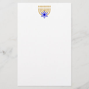Menorah und der Davidsstern Briefpapier