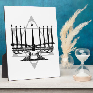 Menorah und Stern Fotoplatte