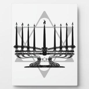Menorah und Stern Fotoplatte