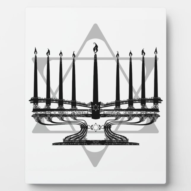 Menorah und Stern Fotoplatte (Vorderseite)