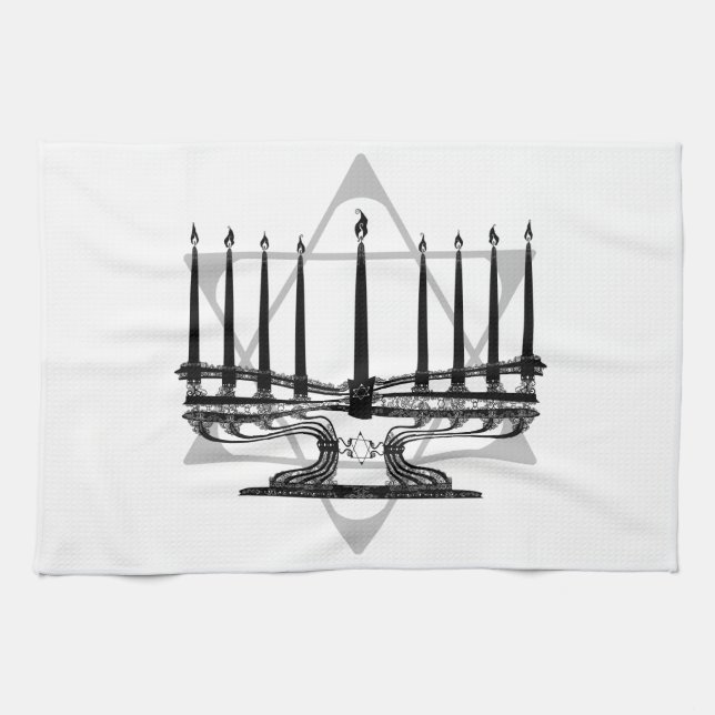 Menorah und Stern Handtuch (Horizontal)