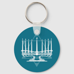 Menorah und Stern IV Schlüsselanhänger