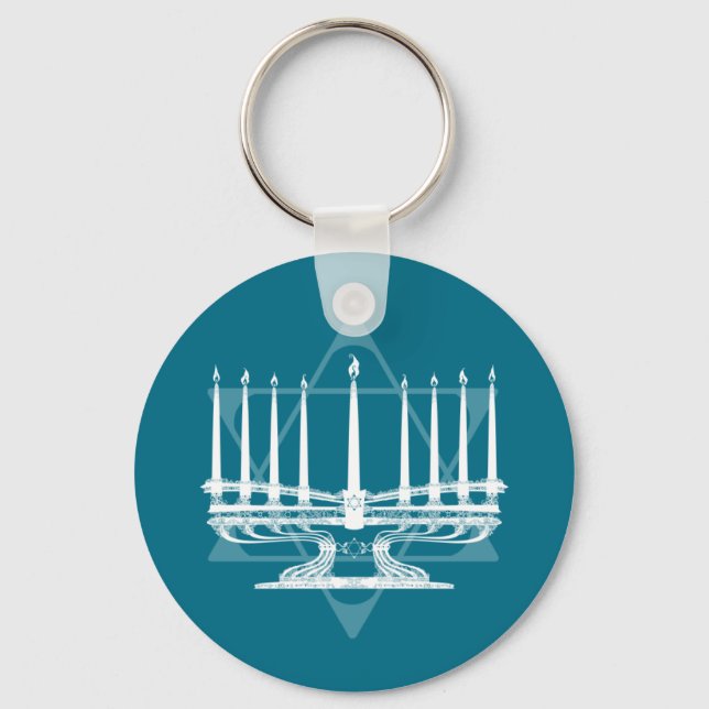Menorah und Stern IV Schlüsselanhänger (Vorderseite)