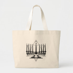 Menorah und Stern Jumbo Stoffbeutel