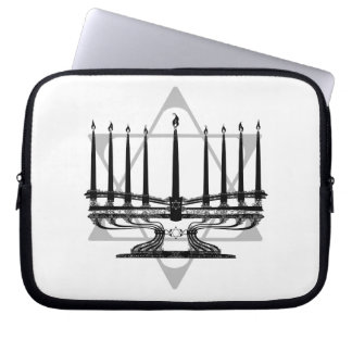 Menorah und Stern Laptopschutzhülle