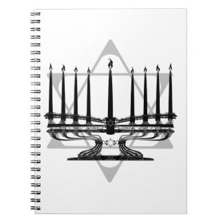 Menorah und Stern Notizblock