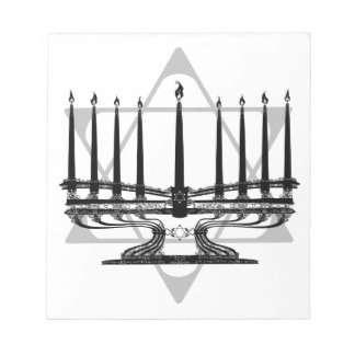 Menorah und Stern Notizblock
