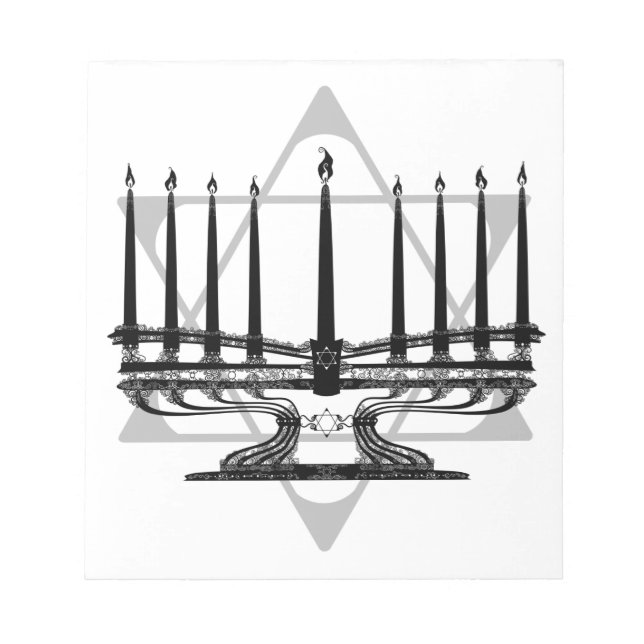 Menorah und Stern Notizblock (Vorderseite)