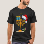 Menorah Weihnachtsmannmütze Chanukah Hanukkah Jewi T-Shirt<br><div class="desc">Menorah Weihnachtsmannmütze Chanukah Hanukkah jüdische Weihnachtsfeier Pajama.</div>